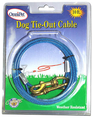 Leather Brothers  Tie-Out Cable Vinyl Coated, Blue - 10 ft.